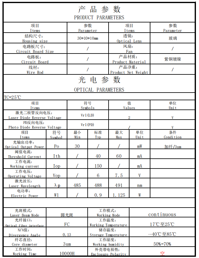 Fiber Coupled Laser Module