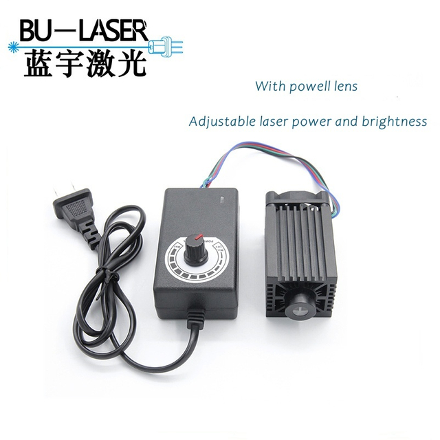 High Precision Adjustable Brightness 450nm 500mW Blue Line Laser Module with Powell Lens