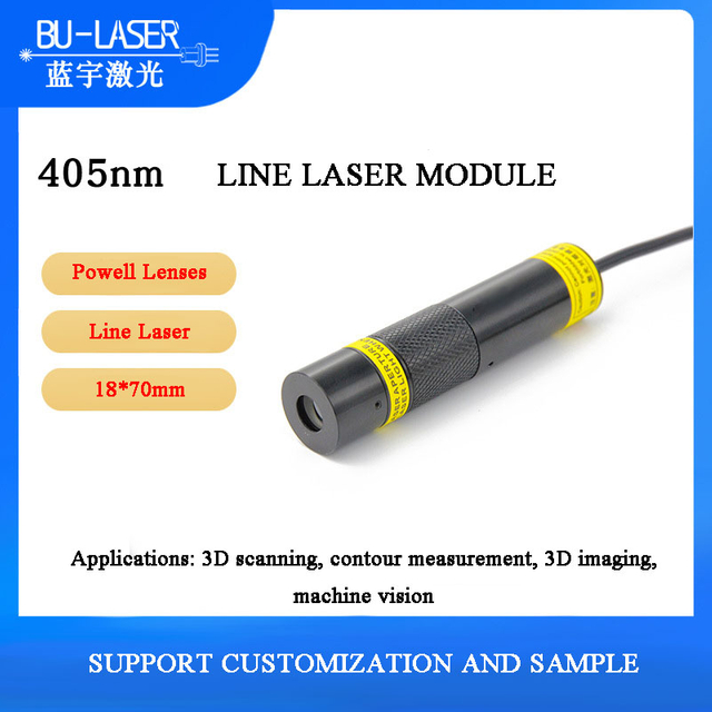 Powell Line Laser 405nm 80mW 100mW Blue Line Laser Module for 3D Inspection