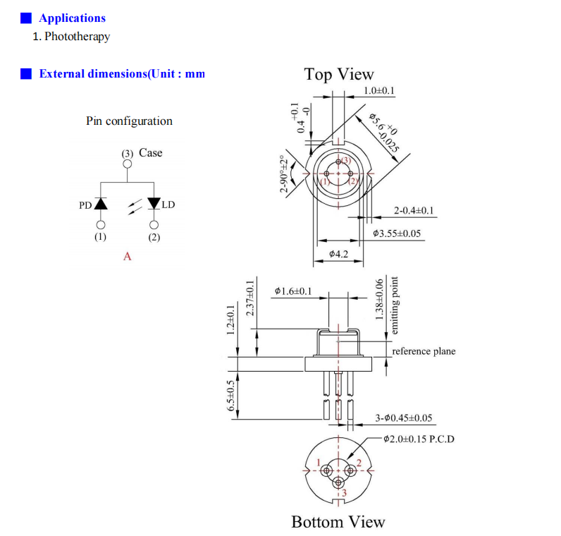 1064nm 50mW laser diode