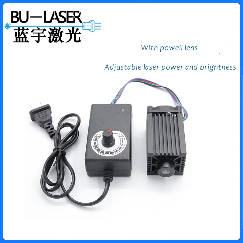 High Precision Adjustable Brightness 450nm 500mW Blue Line Laser Module with Powell Lens